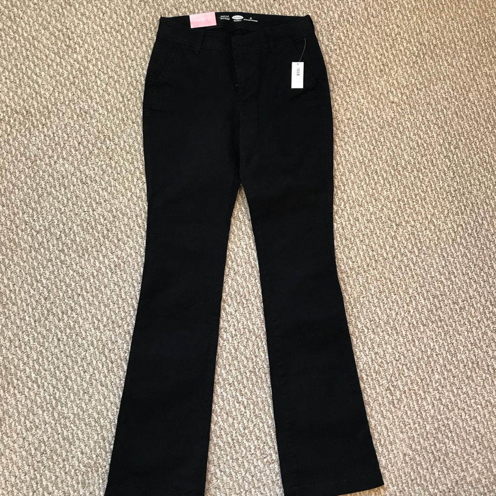 NWT Old Navy Boot Cut Black Khaki Pants Size 0